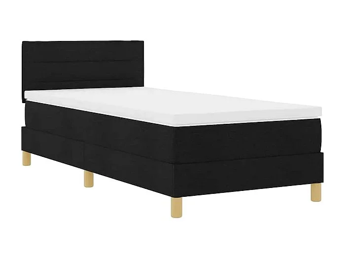 Cama box spring con colchón con colchón Negro 100 x 200 cm tela