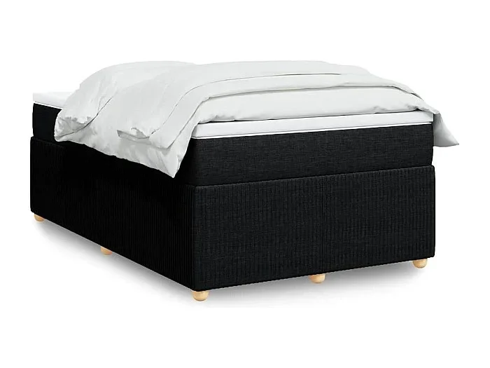Cama box spring con colchón tela negro 120×200 cm