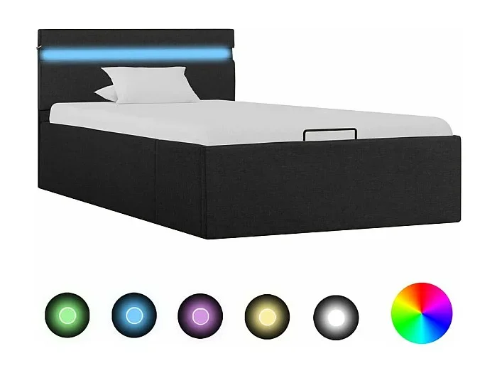 Cama canapé hidráulica de almacenaje sin colchón gris 100x200cm