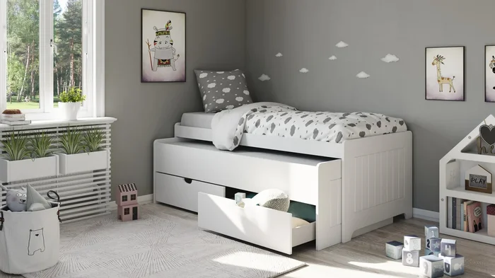 Cama Compacta Juvenil De 90×190 – Venprodin – Blanco