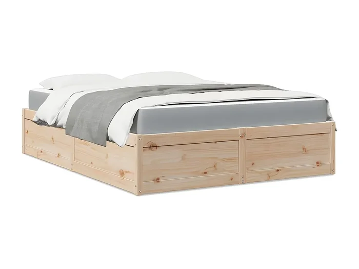 Cama con colchón madera maciza de pino 160×200 cm