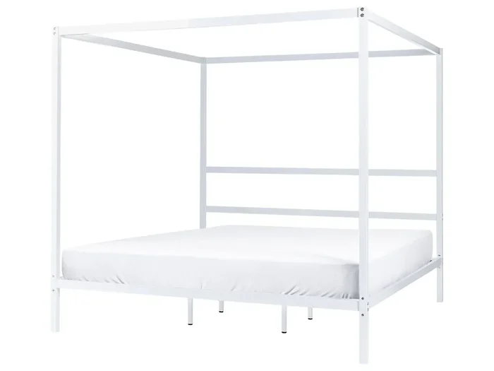 Cama con dosel Metal LESTARDS 180 x 200 cm Blanco