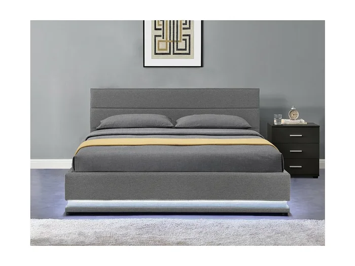Cama con LED «Anastasia» – 180 x 200 Gris oscuro