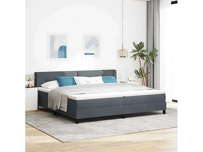 Cama con Somier y Colchón Negra 100×200 cm Terciopelo
