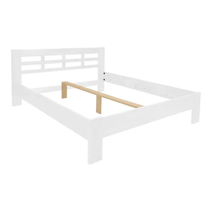 Cama doble de madera maciza ANGELA 180×200 cm blanca