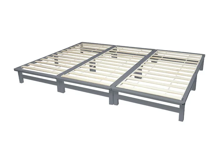 Cama familiar 270×200 cm cama pallet de madera gris