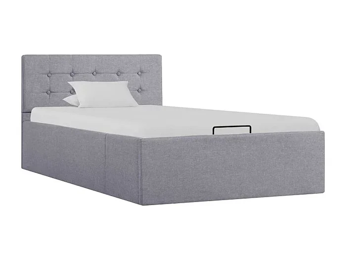 Cama hidráulica almacenaje sin colchón gris claro 100×200 cm
