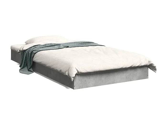 Cama individual- 100x200cm madera de ingeniería gris hormigón ES230735
