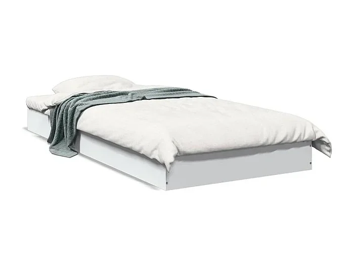 Cama individual- 75×190 cm madera de ingeniería blanca ES103443