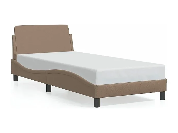 Cama individual- 80x200cm cabecero cuero sintético capuchino ES700559