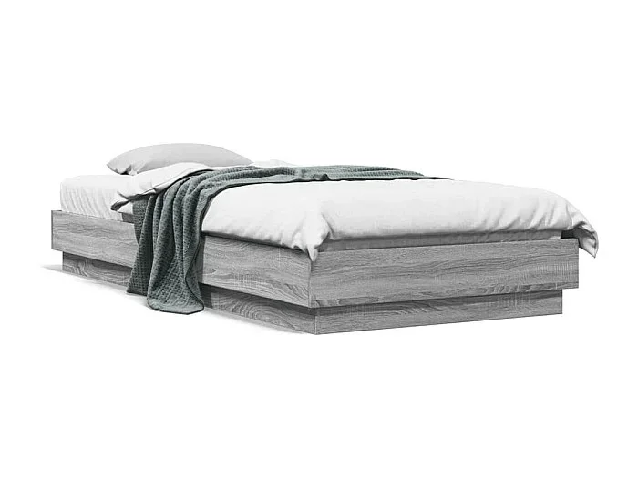 Cama individual- 90×200 cm madera de ingeniería gris Sonoma ES264002