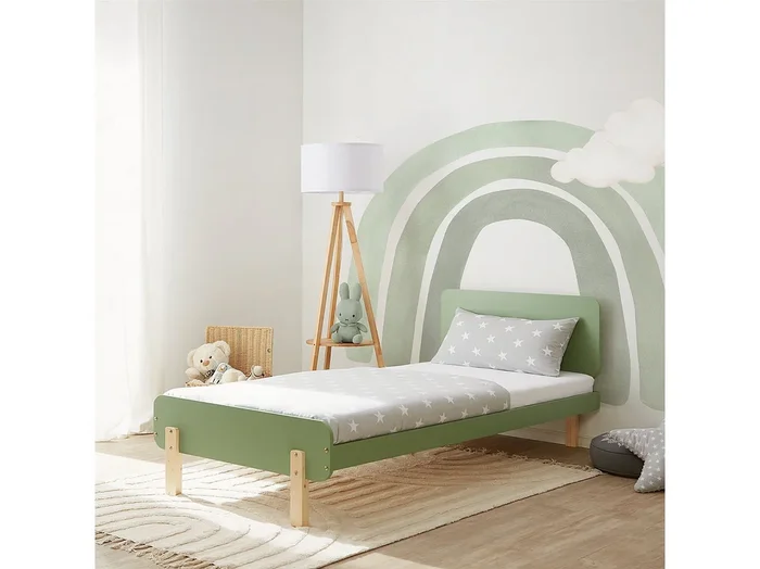 Cama individual 95×76.5×209 cm verde