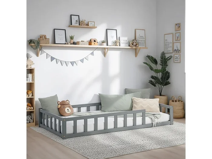 Cama infantil 90×200 cm Gris Montessori