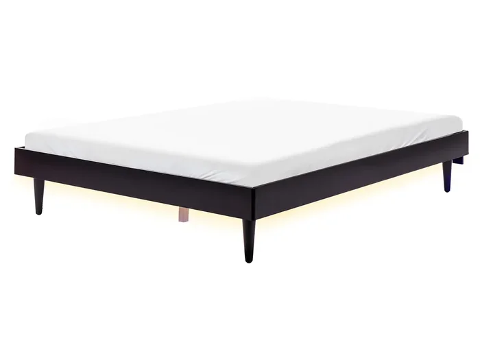 Cama LED TOUCY 160 x 200 cm Negro
