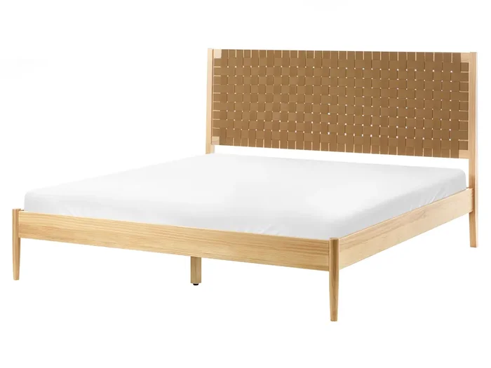 Cama Madera de pino BRUNEMONT 160 x 200 cm Marrón claro