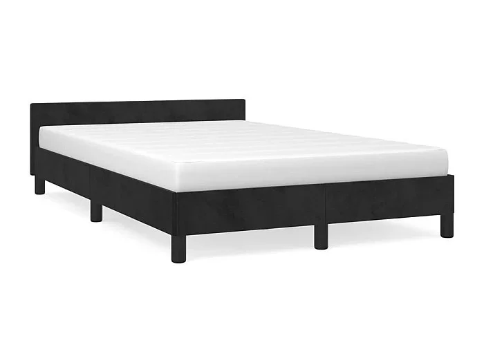 Cama matrimonial- 120×190 cm con cabecero terciopelo negro ES304202