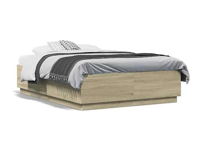 Cama matrimonial- 120×190 cm madera de ingeniería roble Sonoma ES376499
