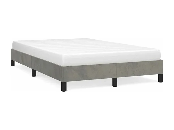 Cama matrimonial- 120×190 cm terciopelo gris claro ES751118