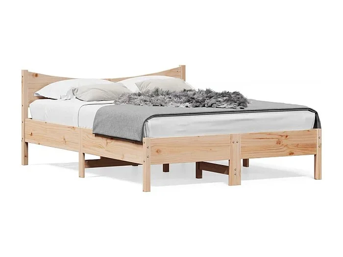 Cama matrimonial- 120×200 cm sin colchón madera de pino maciza ES328526