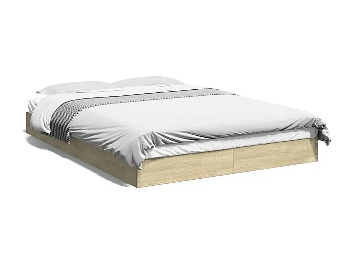 Cama matrimonial- 140×200 cm madera de ingeniería roble Sonoma ES700381