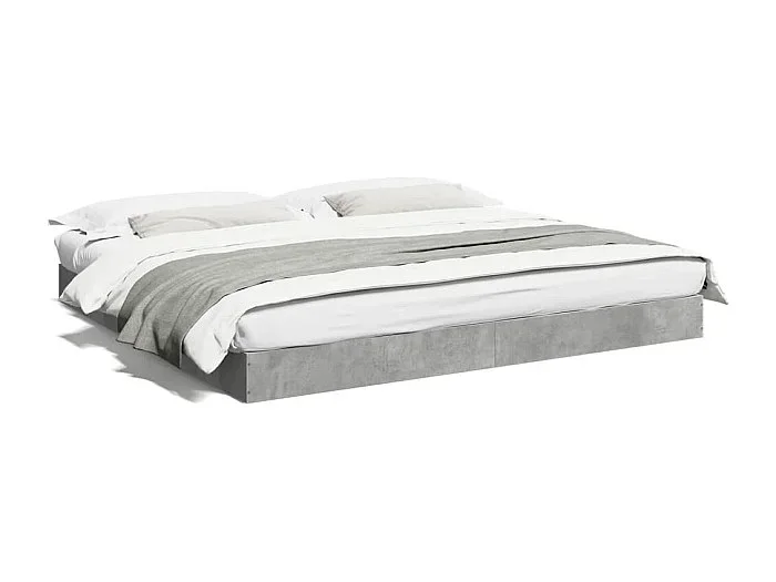 Cama matrimonial- 180x200cm madera de ingeniería gris hormigón ES181854