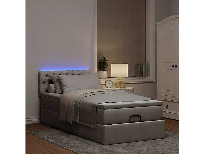 Cama otomana con colchón topo 90×200 cm tela