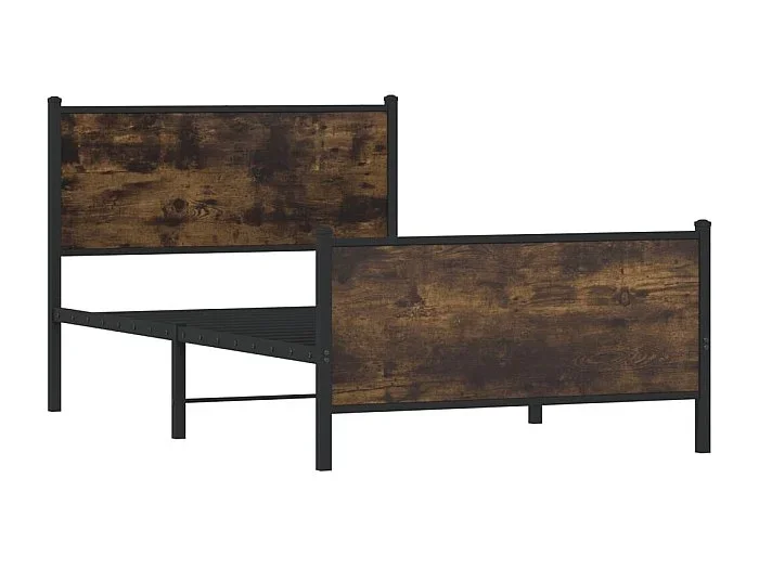 Cama para adulto – sin colchón metal roble ahumado 100×190 cm ES807780