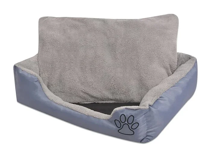 Cama para perro con cojín acolchado talla S gris