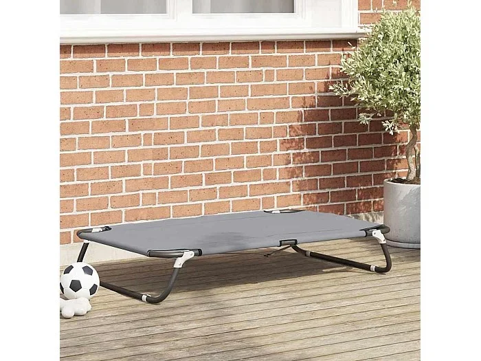 Cama para perro Gris claro 90 x 55 x 18 cm Tela Oxford y Acero