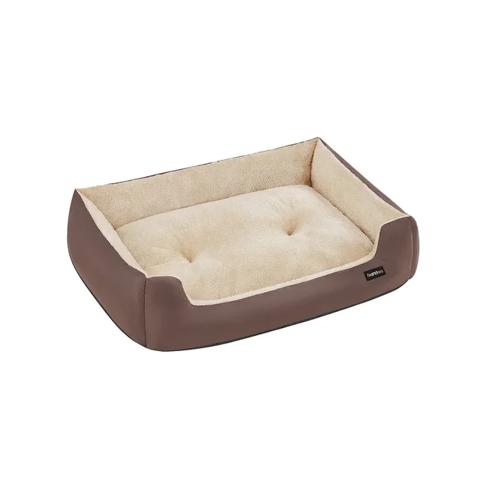 Cama para Perros 100 x 75 x 25 cm Marrón Café y Beige Arena-Feandrea