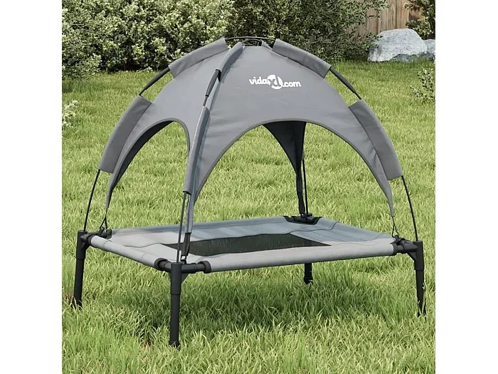 Cama para perros con dosel antracita tela oxford y acero