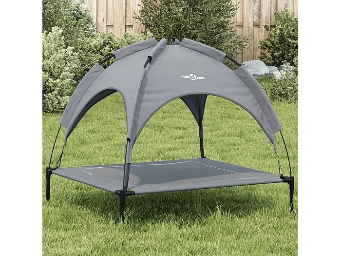 Cama para perros con dosel antracita tela oxford y acero
