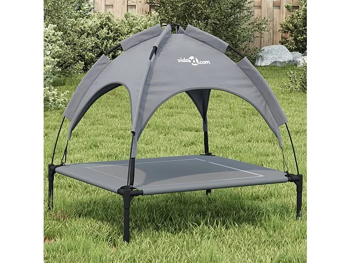 Cama para perros con dosel antracita tela oxford y acero