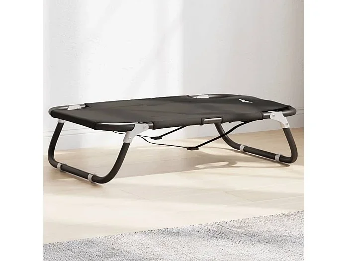 Cama para perros plegable tela oxford y acero gris antracita