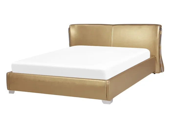 Cama Piel PARIS 140 x 200 cm Dorado