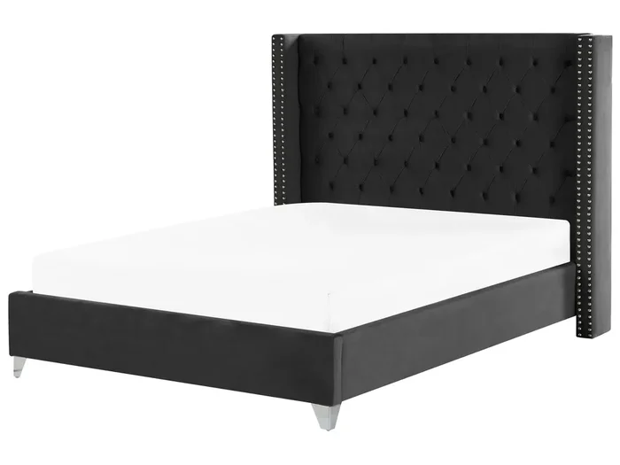 Cama Terciopelo LUBBON 180 x 200 cm Negro