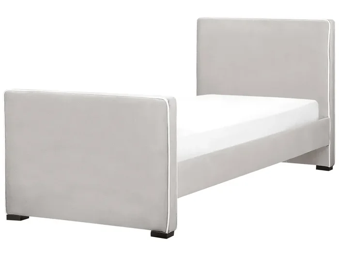 Cama Terciopelo TEENIE 90 x 200 cm Gris claro