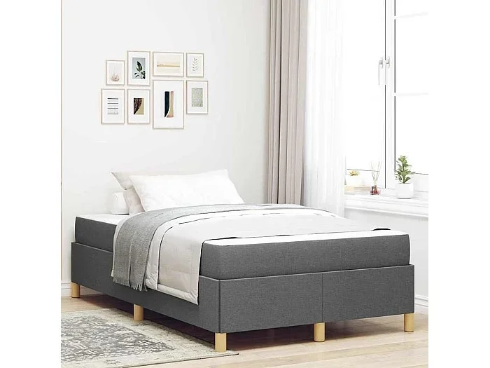 Cama tipo Box Spring Gris oscuro y blanco y gris oscuro
