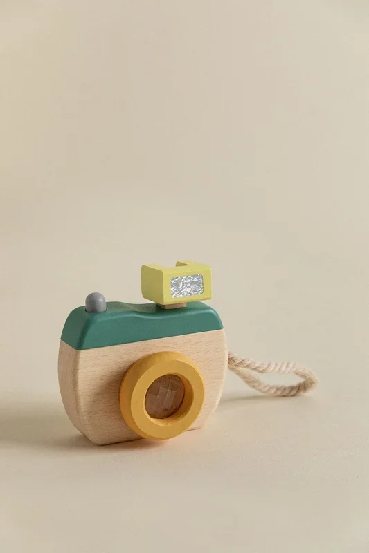 Cámara de Fotos de Madera Pictu Kids Mostaza – SKLUM