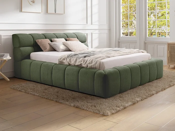 Canapé abatible 180 x 200 cm – Tela – Verde – FORVIK de Pascal Morabito