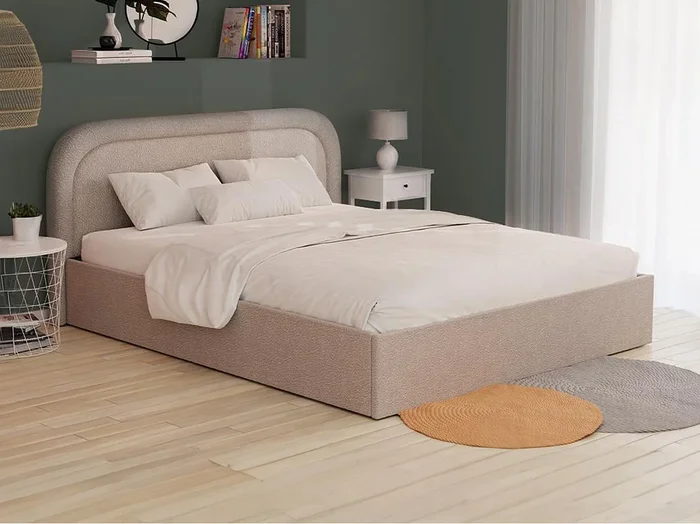 Canapé abatible – 180 x 200 cm – Tela bouclette – Beige – FIREZA II