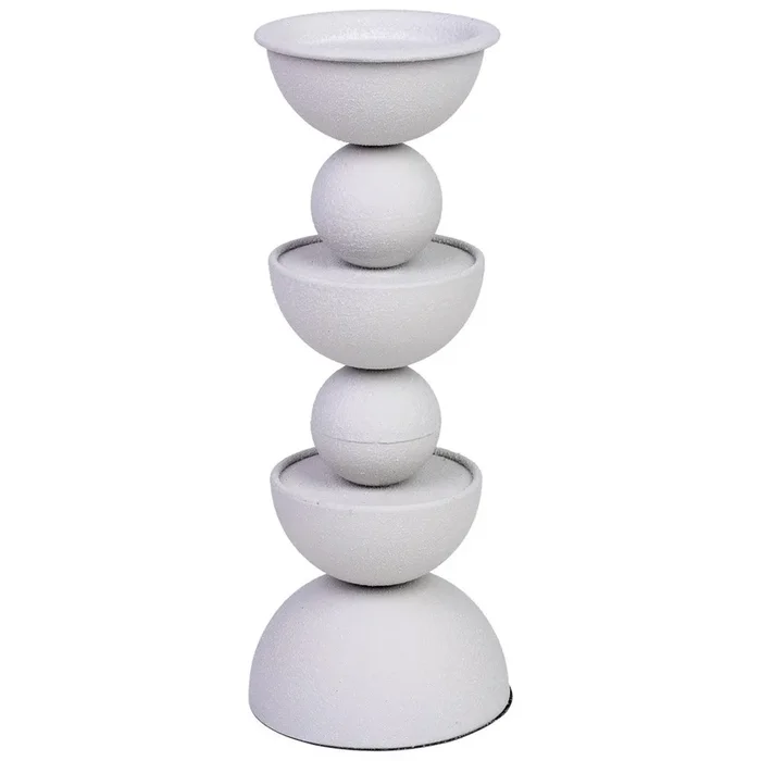 Candelabro de metal blanco 12.5×12.5x32h cm