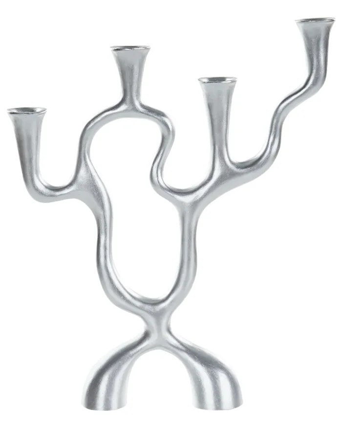 Candle Holder FAMOES Metal 41 cm Silver