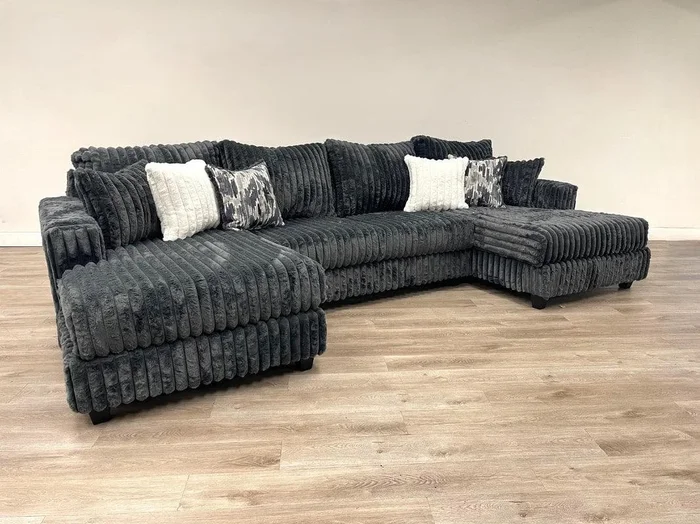 Carnaby Charcoal Double Chaise Sectional