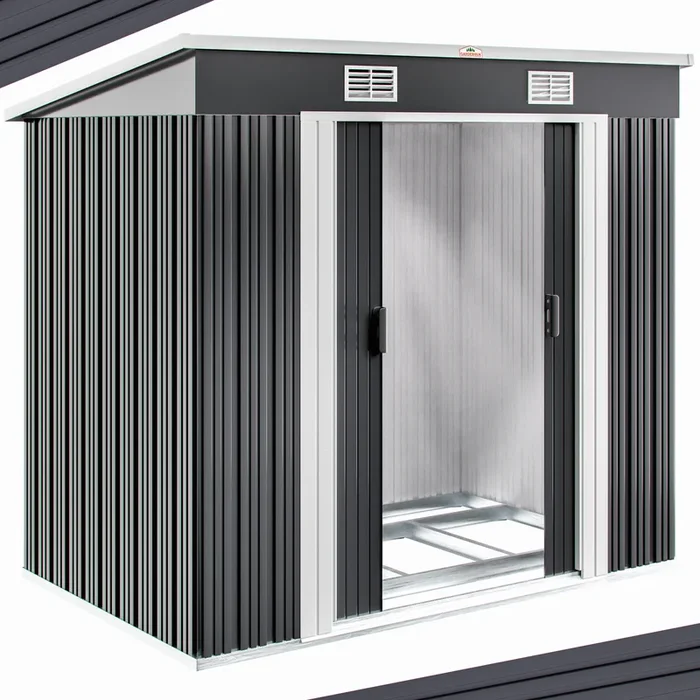 Caseta métalica antracita 196x122x180cm con ventilación