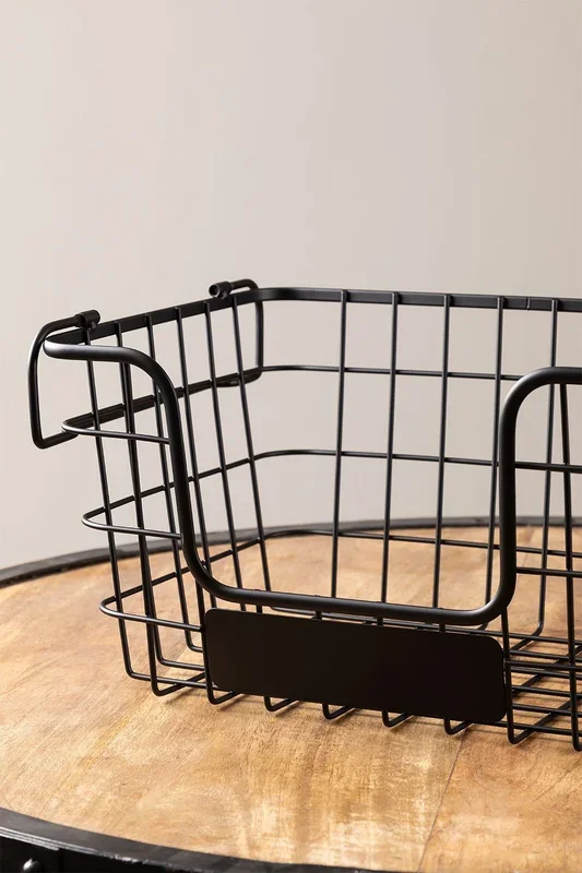 Cesta de Almacenaje Zebat Negro – SKLUM