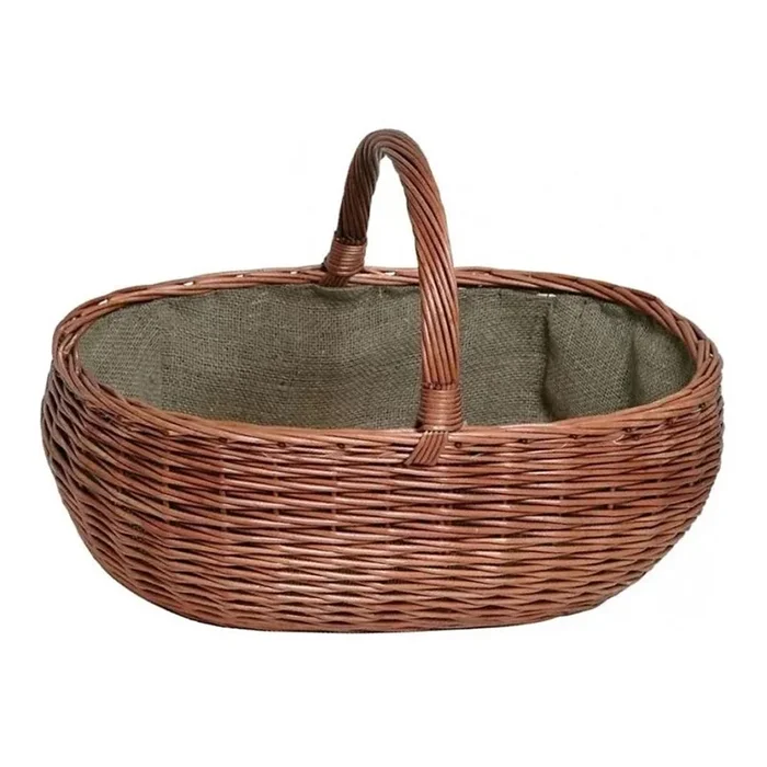 Cesta de madera de mimbre con asa 40×65 cm