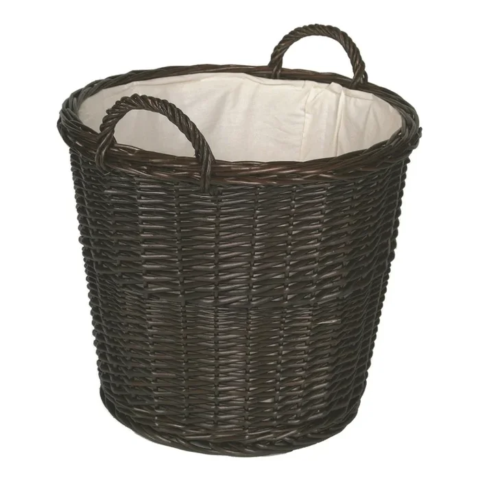 Cesta de mimbre para madera con asas 50×48 cm
