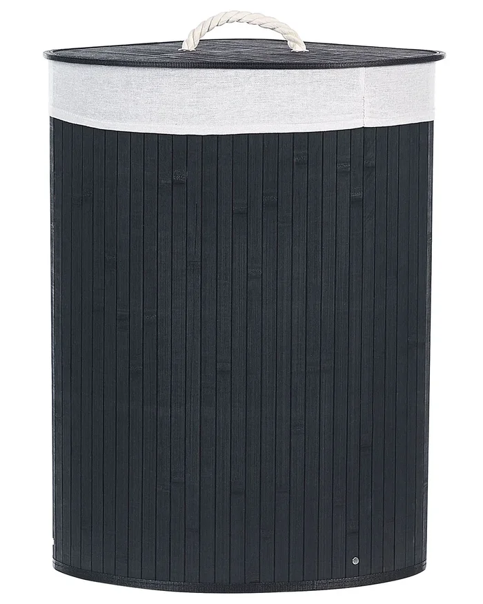 Cesta MATARA Madera de bambú Negro 57 L