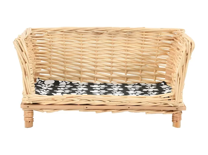 Cesta para perros con cojín sauce natural 50x33x30 cm ES179791